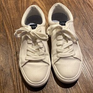 J Crew White Canvas Sneakers (Size 8)